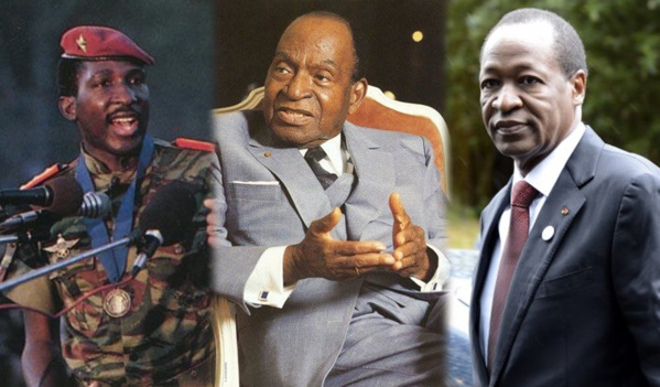 Thomas Sankara, Félix Houphouët-Boigny et Blaise Compaoré