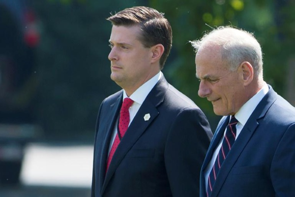 Rob Porter (à g.) avec le SG de la Maison Blanche John Kelly