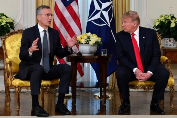 Le président US avec le secrétaire général de l'Otan Jens Stoltenberg