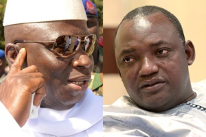 L'ancien (Yahya Jammeh) président et son successeur (Adama Barrow) nouveau