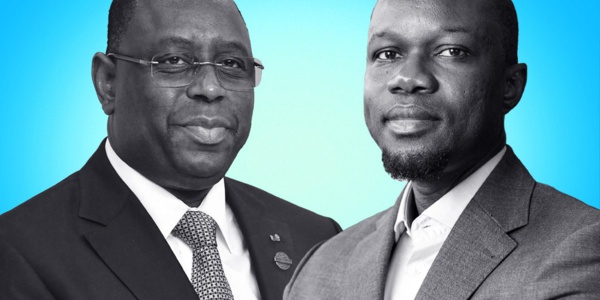 Les deux principaux protagonistes de la vie politique sénégalaise: le futur président actuel Macky Sall (g) et l'opposant Ousmane Sonko.