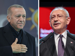 Le président Reccep Tayyip Erdogan (g) et son adversaire Kemal Kiliçdaroglu