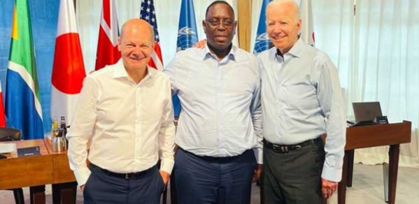 Macky Sall entre Olaf Scholz et Joe Biden