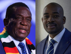 Emmerson Mnangagwa [g] et son rival Nelson Chamisa