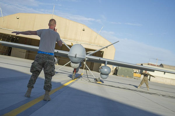 Un drone ripper de l'armée américaine sur la base militaire d'Agadez