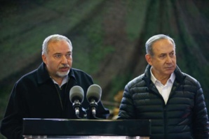 Avigdor Lieberman (g) et Benyamin Natanyahu