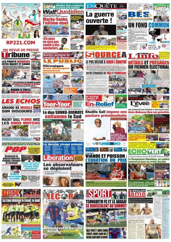 Les Unes des journaux du 18 mars 2024