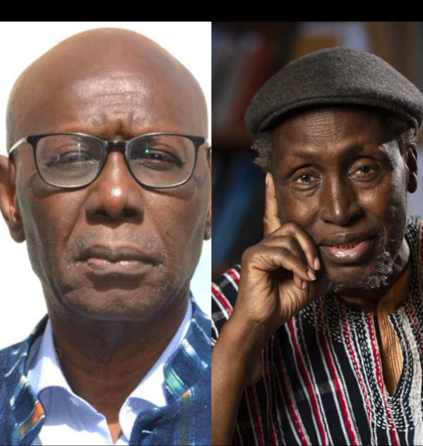 Le Kenyan Ngugi Wa Thiong’o (d) et le Sénégalais Boubacar Boris Diop