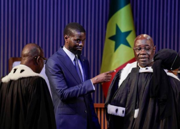 Le président Diomaye Faye avec le patron du Conseil constitutionnel Mamadou Badio Camara