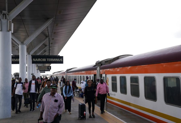 La gare terminus de Nairobi. Une ligne ferroviaire à écartement standard (SGR) Mombasa-Nairobi construite par la Chine.