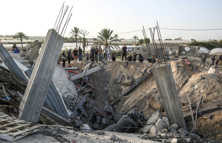 Une vue de Gaza bombardée