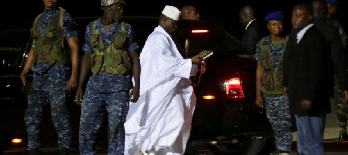 Yaya Jammeh, en janvier 2017  lors de son départ en exile en Guinée Equatoriale