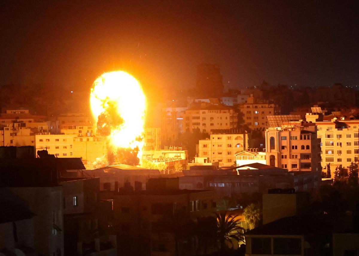 Le ciel de Gaza, lundi 17 mai au matin (photo AFP)