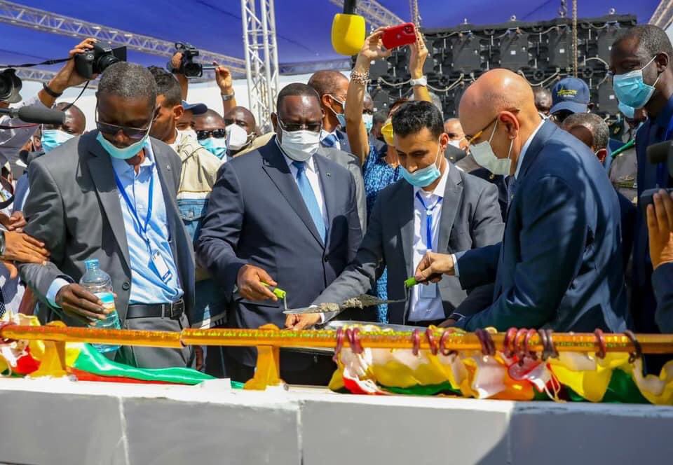 Pose de la première pierre du pont de Rosso (photo présidence sénégalaise)