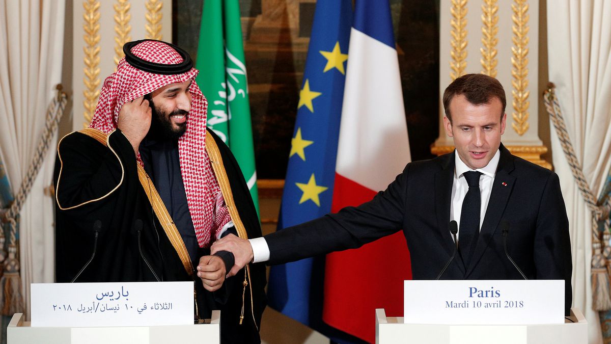 Emmanuel Macron et Mohamed Ben Salmane, prince héritier d'Arabie saoudite