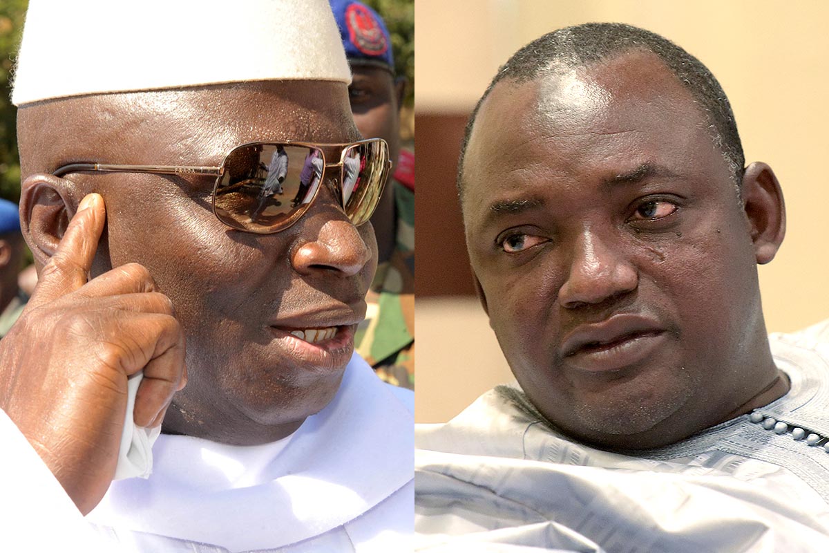 L'ancien (Yahya Jammeh) président et son successeur (Adama Barrow) nouveau