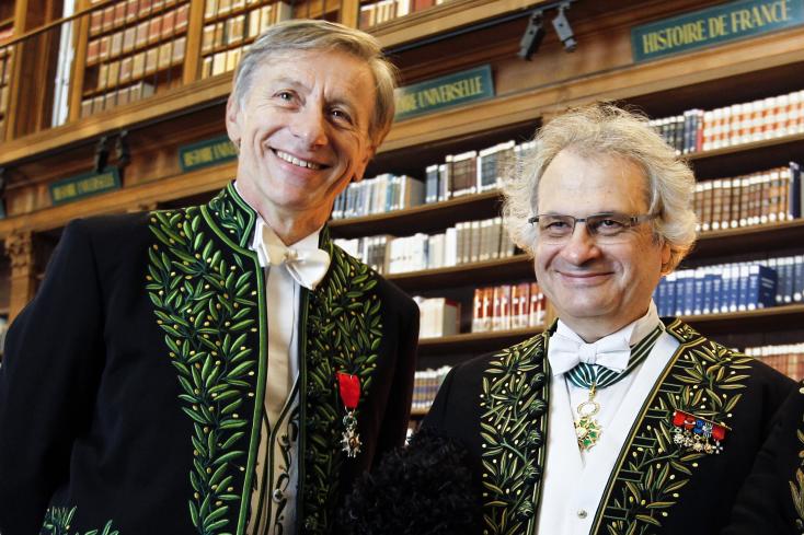 Jean-Christophe Rufin (g), ancien ambassadeur de France au Sénégal, et Amin Maalouf