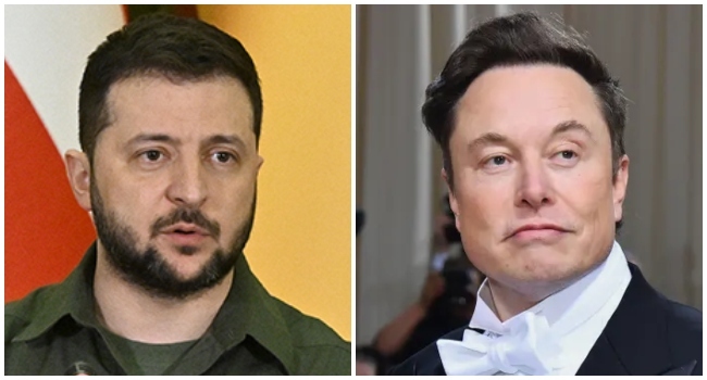 Zelensky (g) et Musk