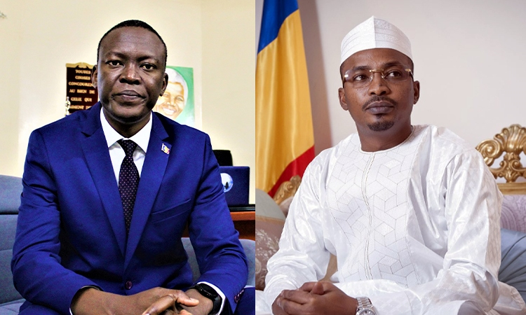 Le sudiste Succès Masra (g) et le Nordiste Mahamat Idriss Deby, deux des dix candidats a la présidentielle du 6 mai 2024