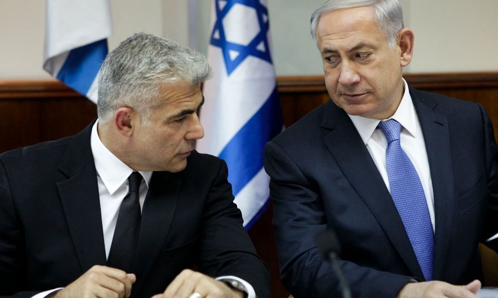 Yaïr Lapid en compagnie de Benyamin Netanyahu