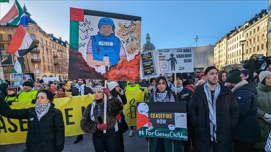 Suède: manifestation en solidarité avec la Palestine à Stockholm