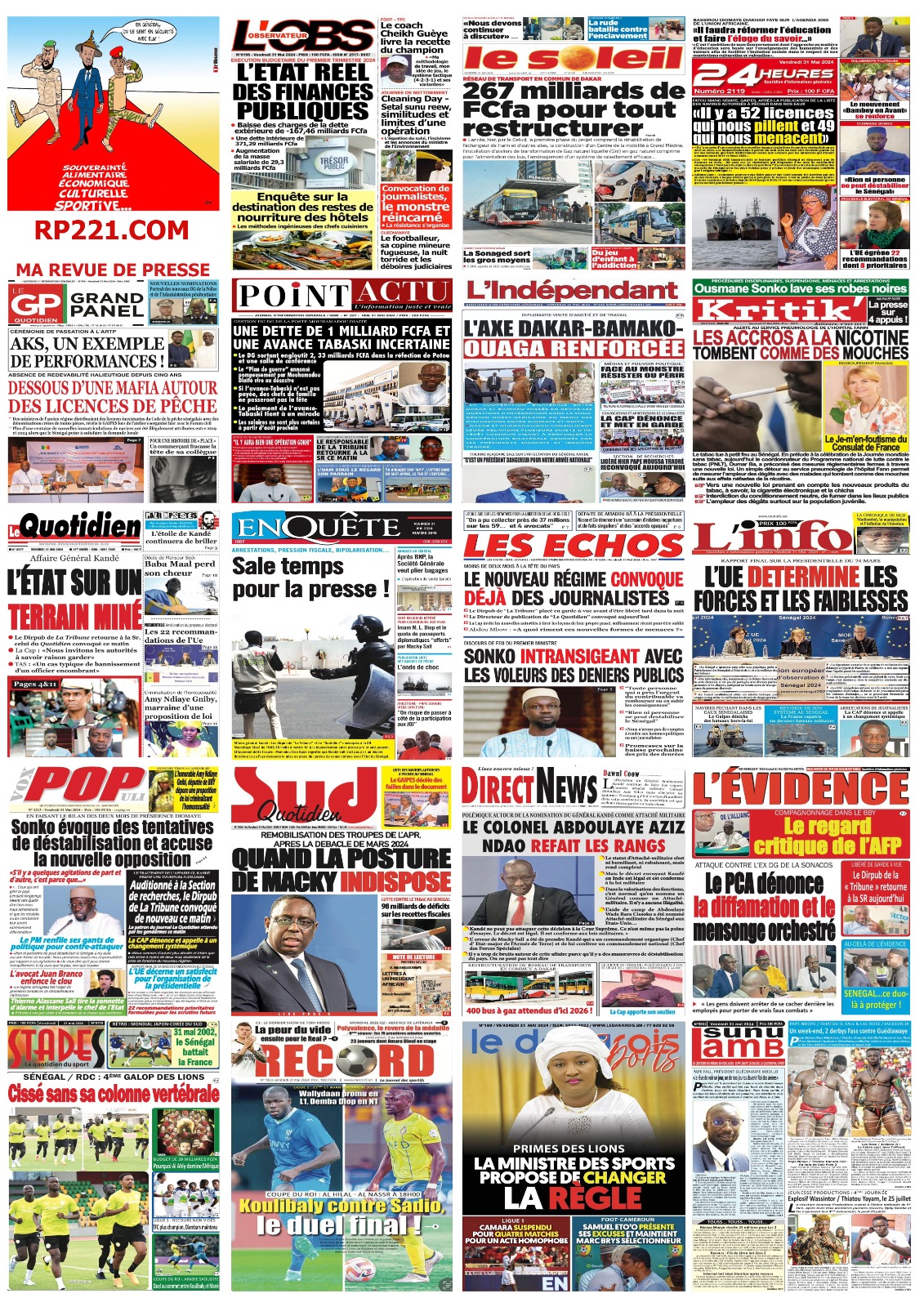 IMPACT - Les UNES de la presse du 31 mai 2024