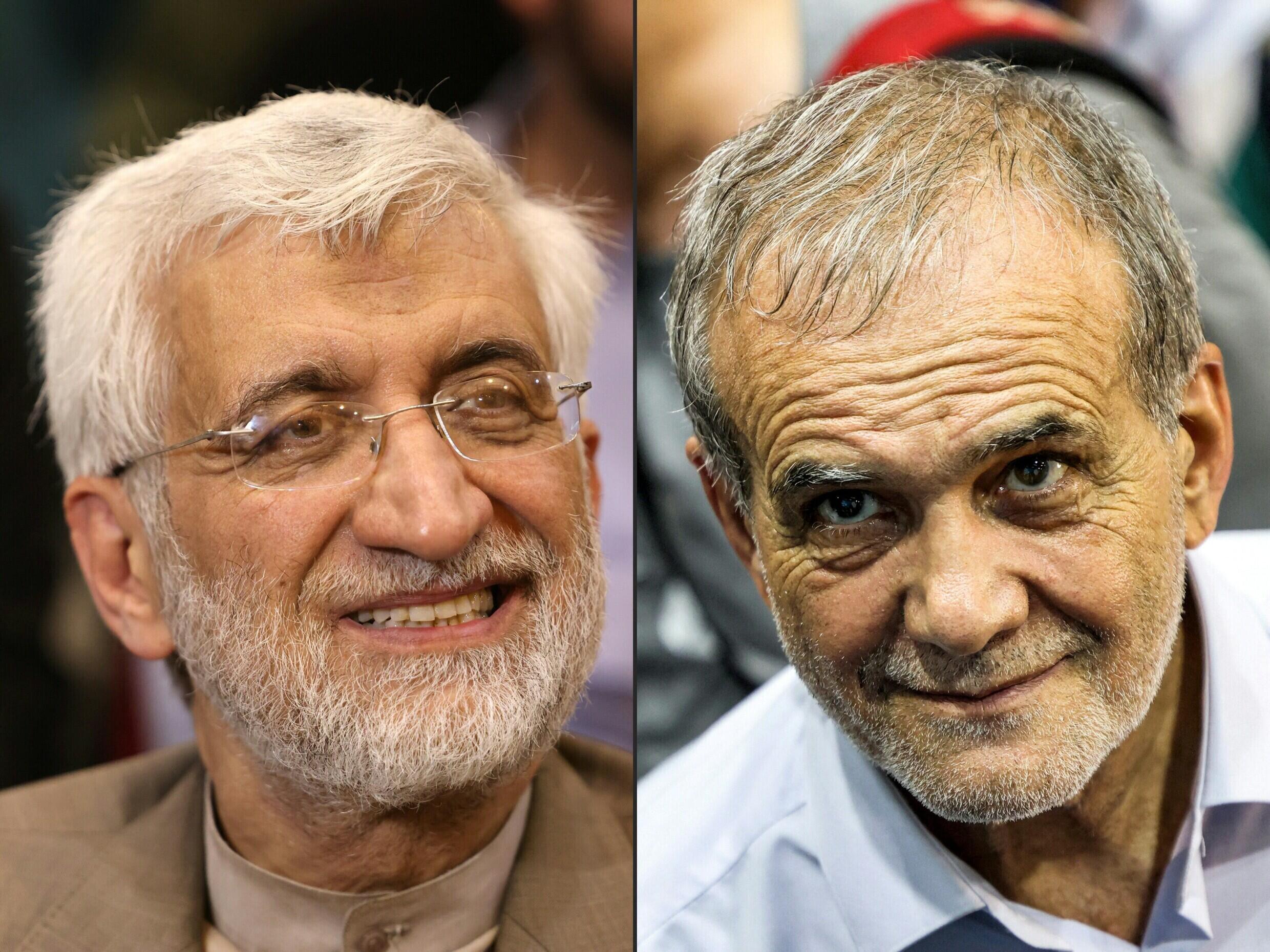 Massoud Pezeshkian (d) et Saïd Jalili