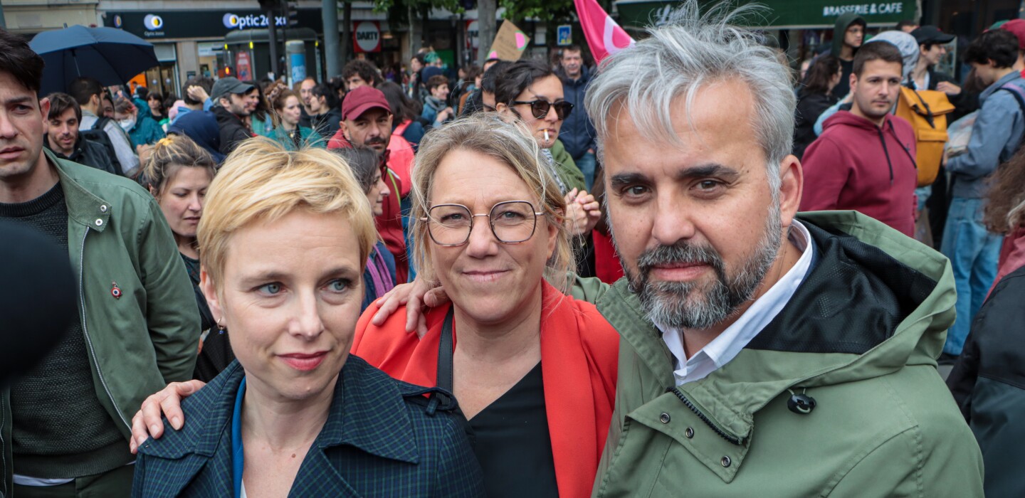 Clémentine Autain, Danielle Simonnet et Alexis Corbière (de g. à d.)