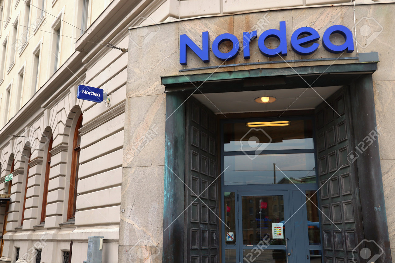 Une agence de la Nordea Bank à Gotebörg en Suède