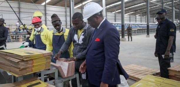 Former senegalese President Macky Sall at the inauguration of the factory