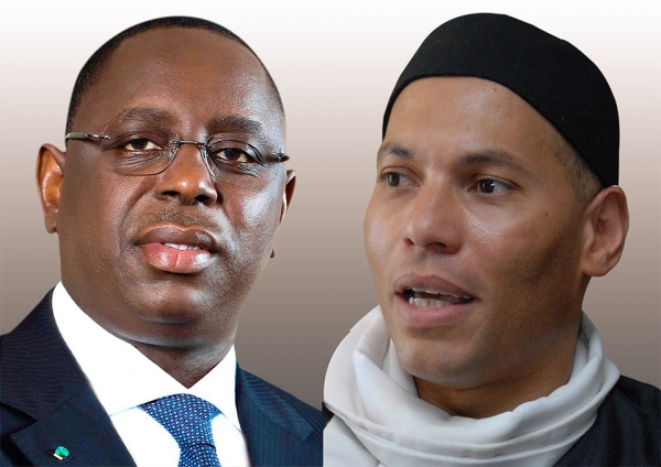 Macky Sall (Alliance pour la République, à gauche) et Karim Wade (Parti démocratique sénégalais)