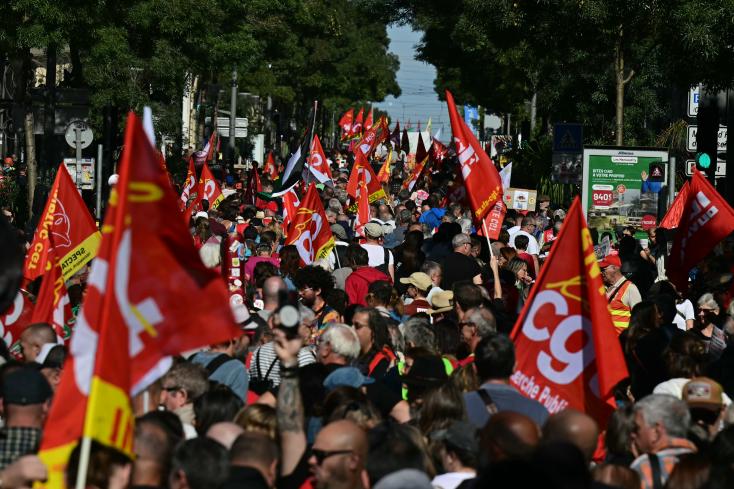 Manifestations nationales en France le 1er octobre 2024 alors que Michel Barnier délivrait son discours de politique générale.