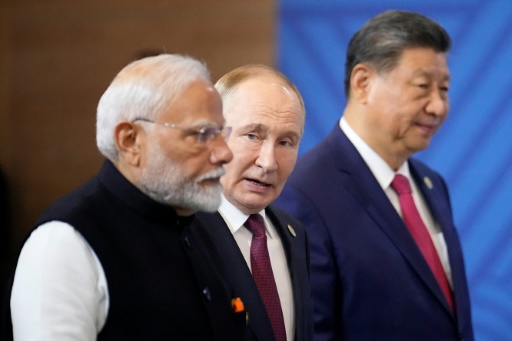 Modi (inde), Poutine (Russie) et Xi (Chine)