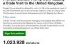 Grande-Bretagne : un million de signatures contre la visite "d'Etat" de Trump