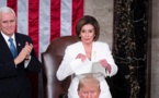 La chef démocrate Nancy Pelosi déchire le discours de Donald Trump