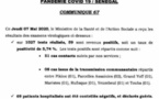 Coronavirus/Sénégal: 59 nouvelles contaminations dont 8 de type communautaire