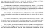 Présidentielle annulée : La Coalition des centrales syndicales sénégalaises dénonce une attaque contre les fondements de la démocratie