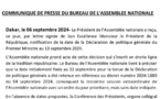 DPG - Le Bureau de l'Assemblée nationale explique pourquoi il avait choisi la date du 11 septembre