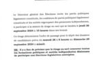 Législatives du 17-Novembre : la DGE organise le dépôt des candidatures (communiqué)