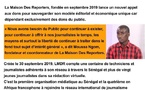 La Maison Des Reporters lance un appel aux dons