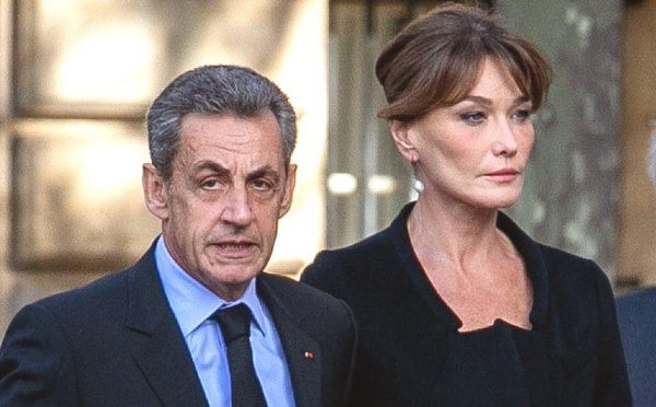 Carla Bruni en compagnie de son époux Nicolas Sarkozy