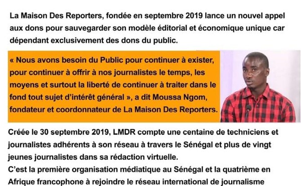 La Maison Des Reporters lance un appel aux dons